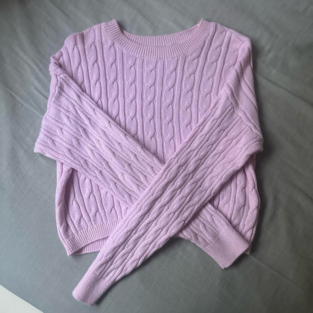 Hollister pink knit sweater